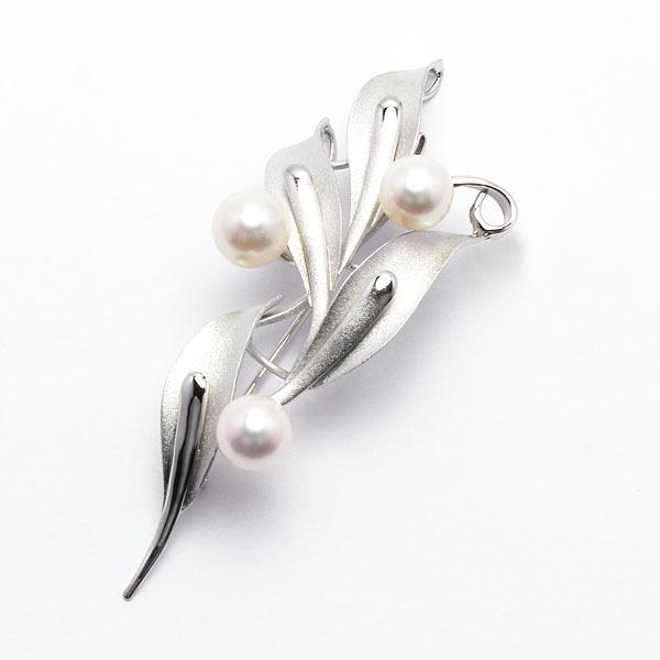 パール ブローチ フォーマル 真珠ブローチ アコヤ あこや 本真珠