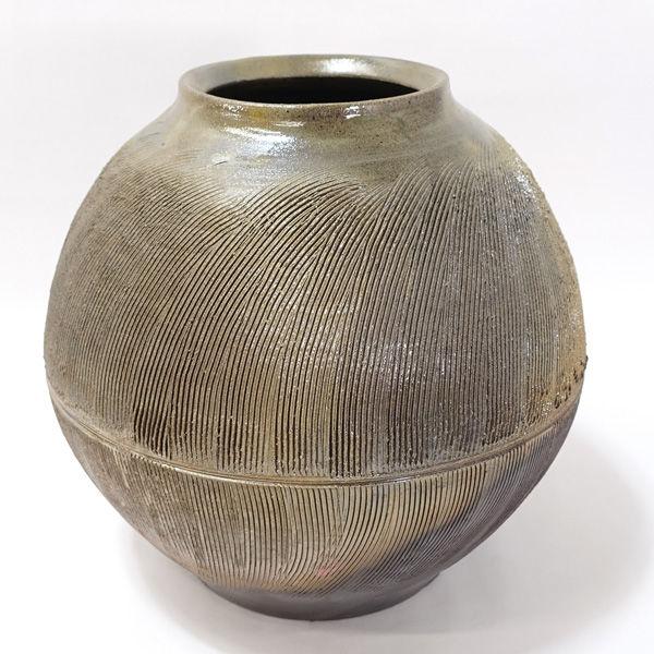 丹波立杭焼 松本強作 花器丹波立杭焼/作家もの 花瓶 ギフト 未使用 代