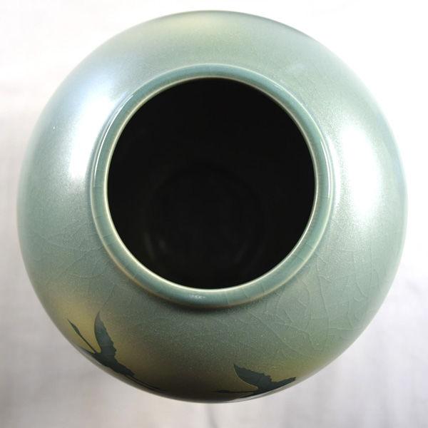 九谷焼 香祥 花器九谷焼/香祥窯 花瓶 ブルー系 ギフト 未使用