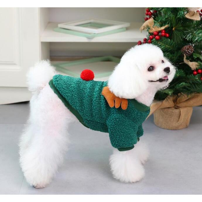 犬服ハンドメイド クリスマスSSサイズ伸縮性ありで軽い♡