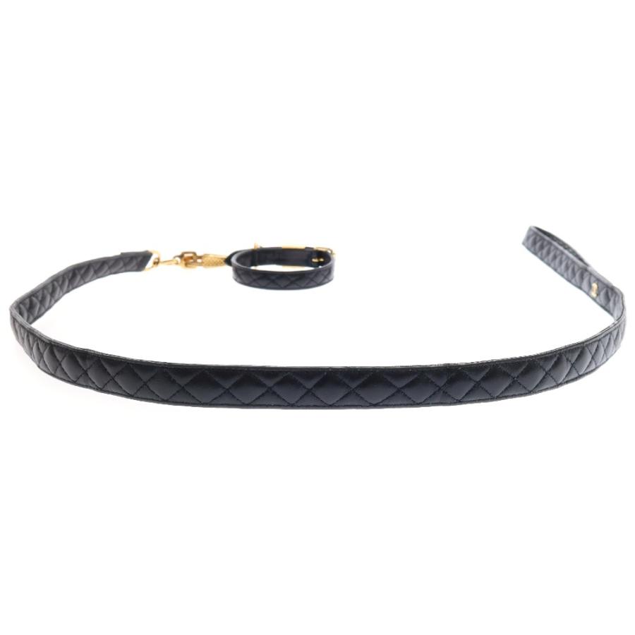 CHANEL（シャネル） ココマーク マトラッセ リード 首輪 ブラック