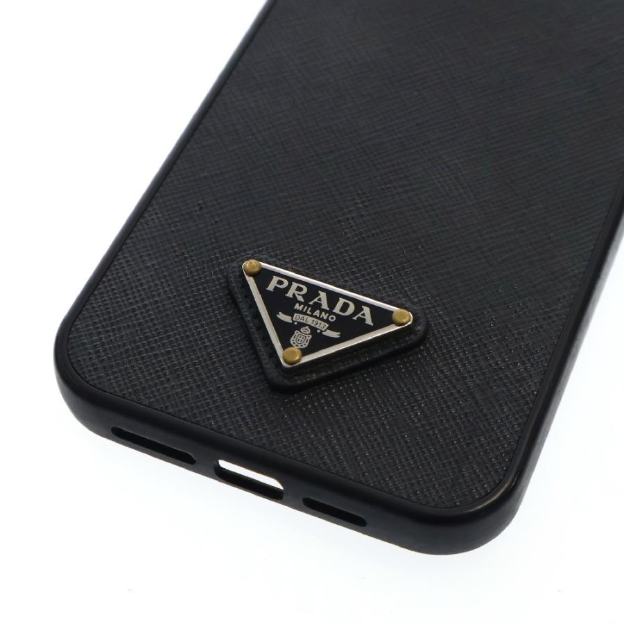 PRADA iPhone15Pro用 スマホケース 本革 プラダ三角ロゴ 正規品 PRADA