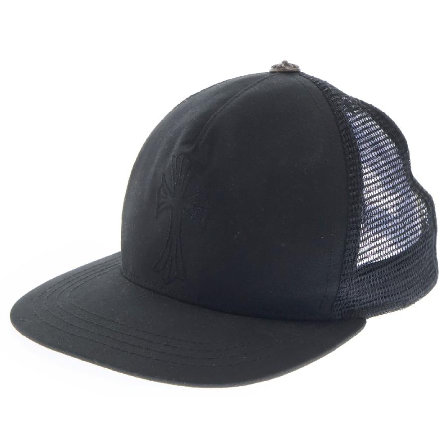 クロームハーツブラック ベースボールキャップ クロス刺繍