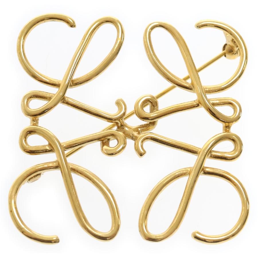 LOEWE（ロエベ） アナグラム ブローチ ゴールド バッジ : BRING Yahoo