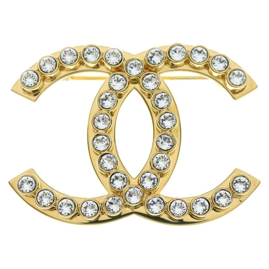 CHANEL ココマーク花型クリスタルブローチ CHANEL ココマーク花型
