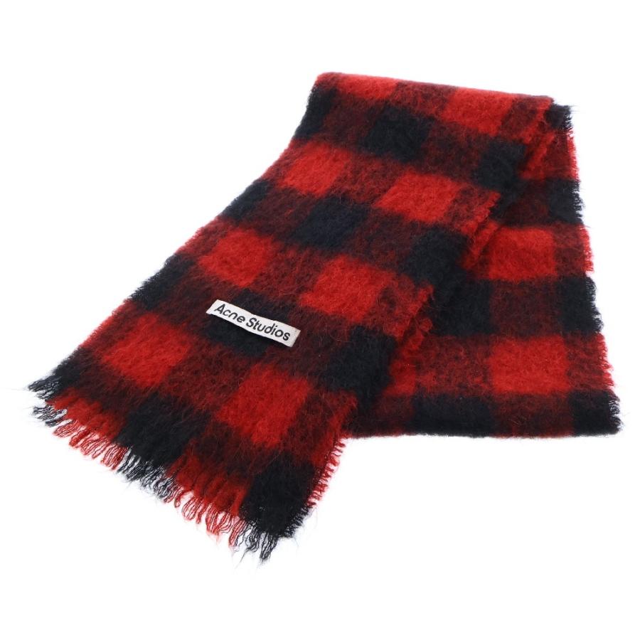 美品】アクネ チェック柄マフラー 100%ウール スキズ リノ Acne