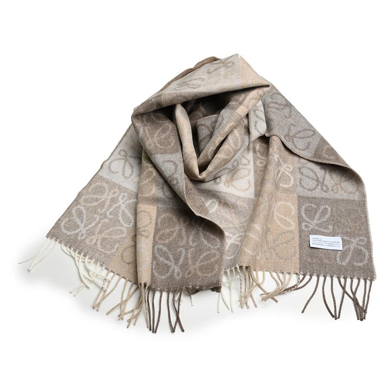 LOEWE（ロエベ） アナグラム スカーフ マフラー カシミヤ混 F810487