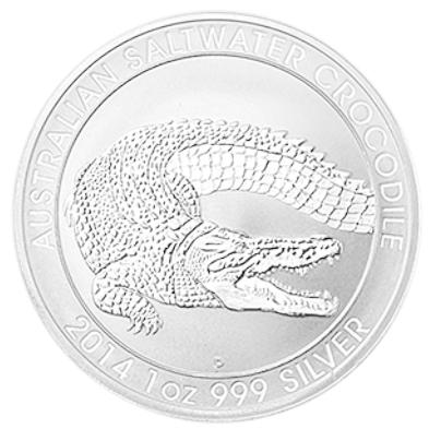 オーストラリア地図型銀貨 クロコダイル ワニ 1オンス純銀 シルバー