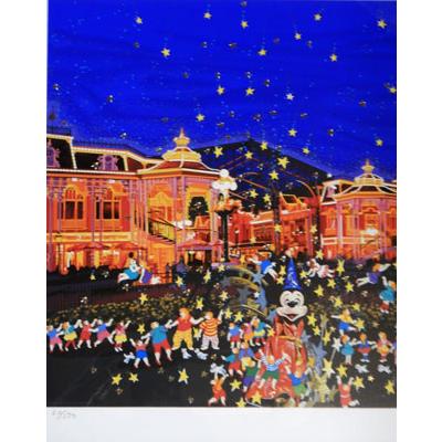 ヒロ ヤマガタ】 「星に願いを（ディズニー）」 版画(シルクスクリーン