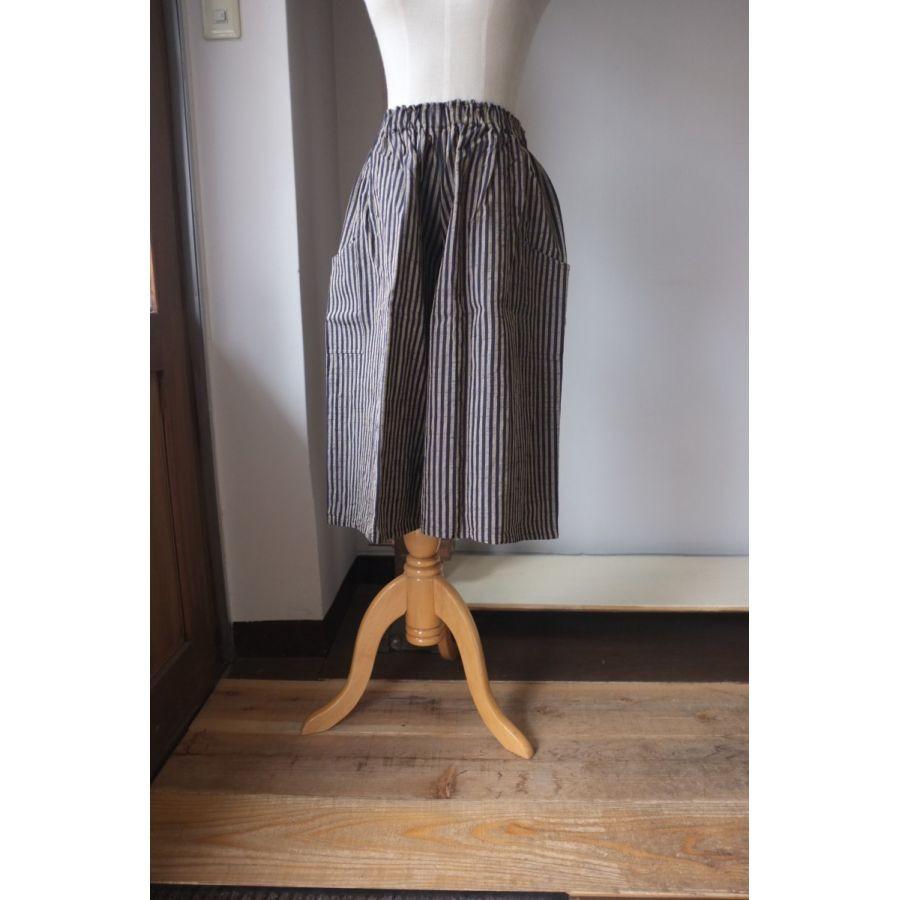 YAMMA ヤンマ産業 会津木綿 キュロットパンツ acr-pt 縞 5 colors