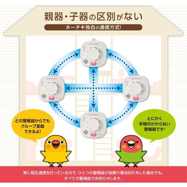 ホーチキ 火災報知器 煙式 4台セット 複数台無線連動型 火災報知機