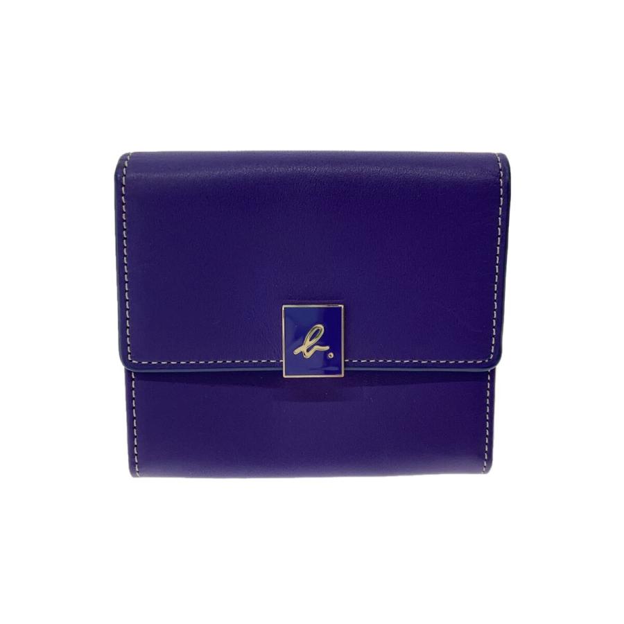 agnes b.◇小傷有/財布/レザー/パープル/レディース : セカンド