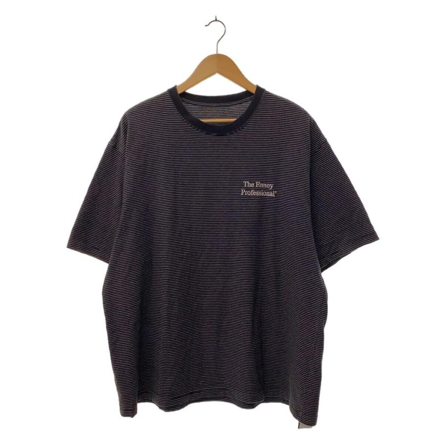 ENNOY◇22SS/S/S Border T-Shirts/半袖/L/ブラック/ボーダー