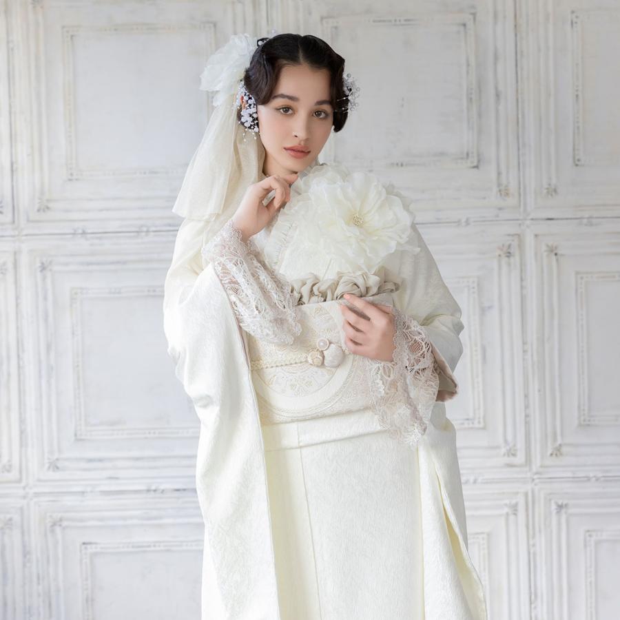 新作】振袖フルセット/GF-65/ラフィネモカ/ローゼフルール/白/振袖