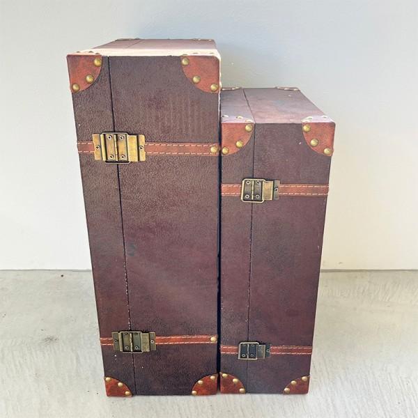 レザー トランクボックス 2個セット 収納ボックス トランクケース