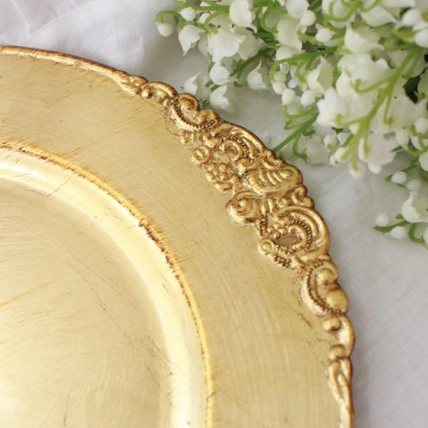 シャビー ラウンドトレー プレート トレイ ゴールド シルバー アンダー