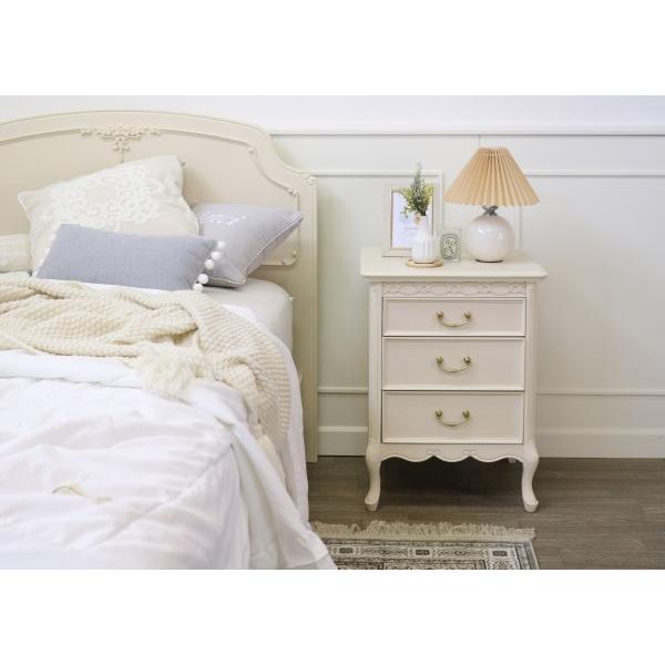 ナイトテーブル サイドテーブル ベッドサイドテーブル 白家具 洋風