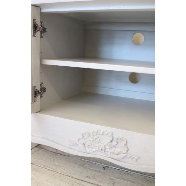 テレビボード テレビ台 120cm 猫脚 洋風 ヨーロピアン 白家具