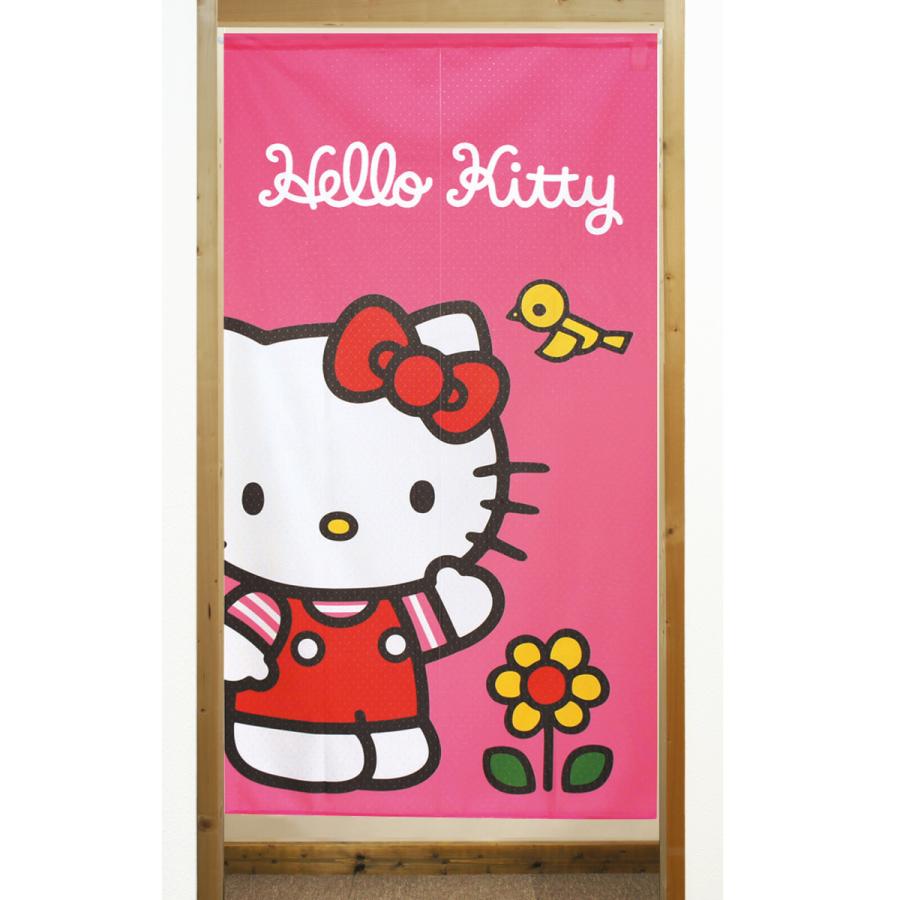のれん 暖簾 サンリオ ハローキティ きいろい鳥 85×150cm 日本製