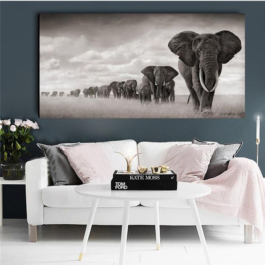 絵画 ファブリック ゾウ 象 パネル アート キャンパス 絵 30×60