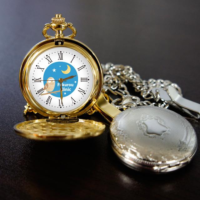会社ロゴ 蓋付き 懐中時計 オリジナル時計 企業ロゴマーク 校章 卒業