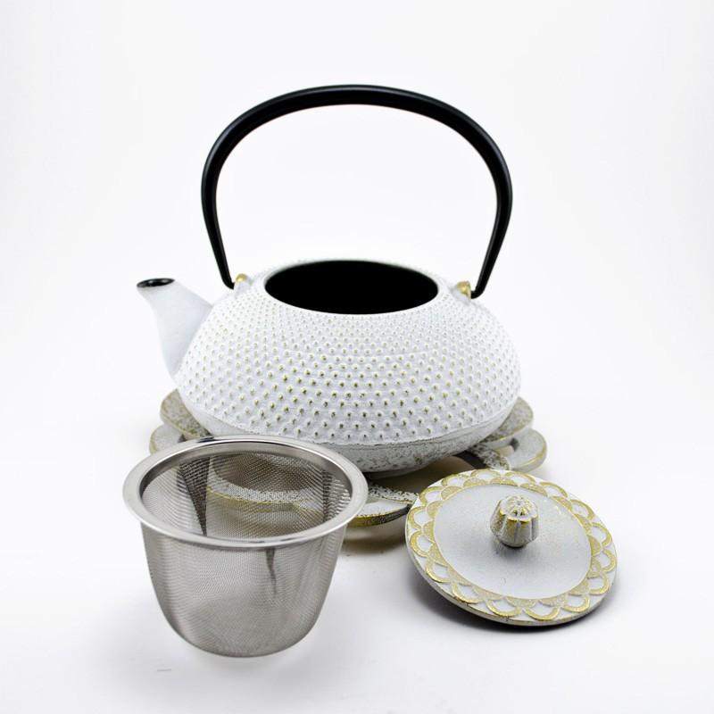 南部鉄器 及富 急須 令和アラレ鍋敷きセット 茶こし付き 0.5リットル