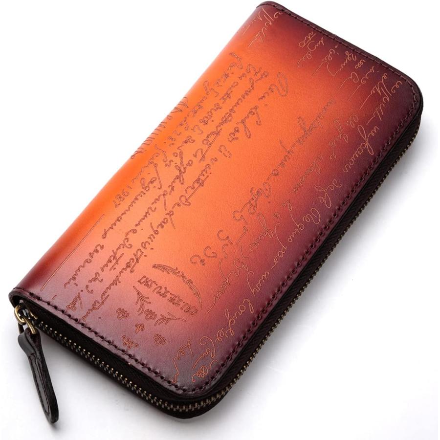 長財布 メンズ 本革 カリグラフィー ラウンドファスナー 高級感