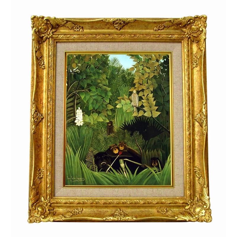 世界の名画 ルソー 陽気な道化たち ジクレーキャンバス複製画 豪華額装