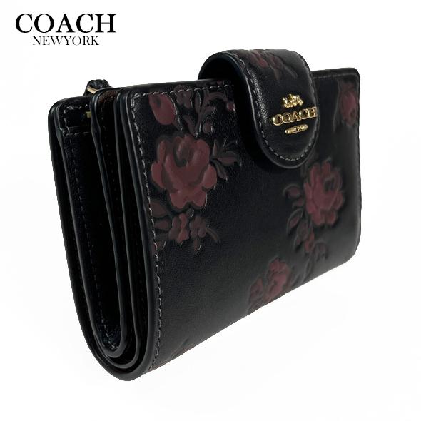 COACH（コーチ） 花柄 財布 二つ折り財布 ミディアム ウォレット