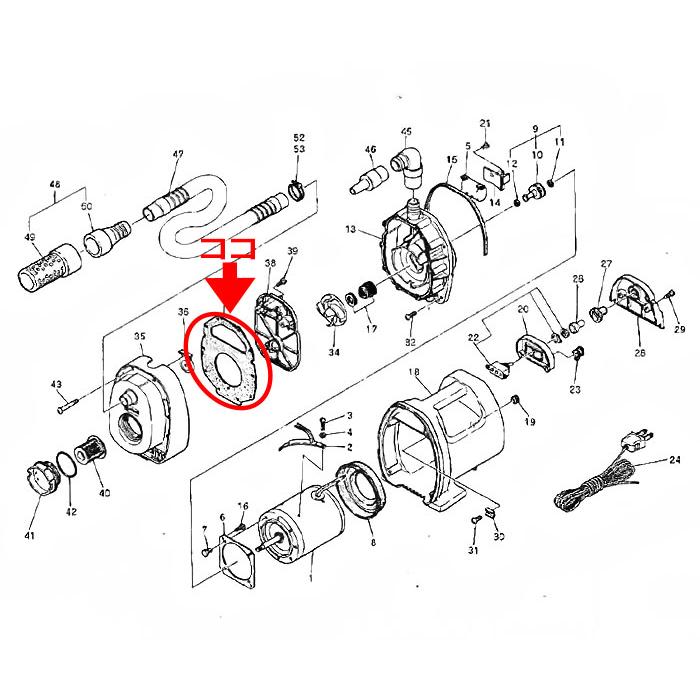 日立（HITACHI） 日立,CB-P80A-021,ヘッドパッキン,ポンプCB-P80X専用
