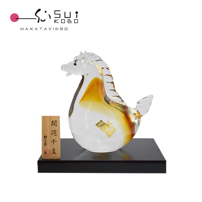 干支 午 置物 馬 オブジェ 2026年 干支飾り SE-072 : ガラス工房粋工房