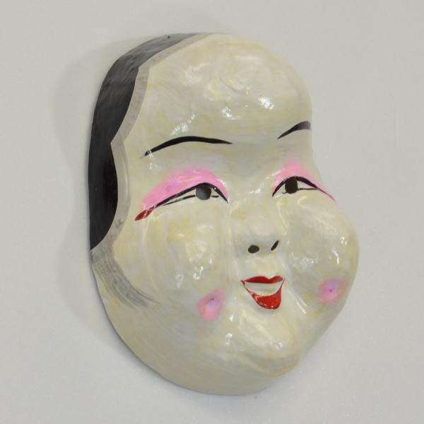 お面 和紙製 おかめ 幅15cm ×高さ18cm ×奥行7cm 228823 : 高田卸方屋