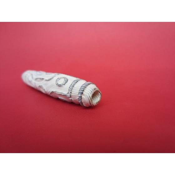 チベット天珠 九眼天珠 約57×11.5mm 稀少手彫り彫刻 一点物 : 天然石