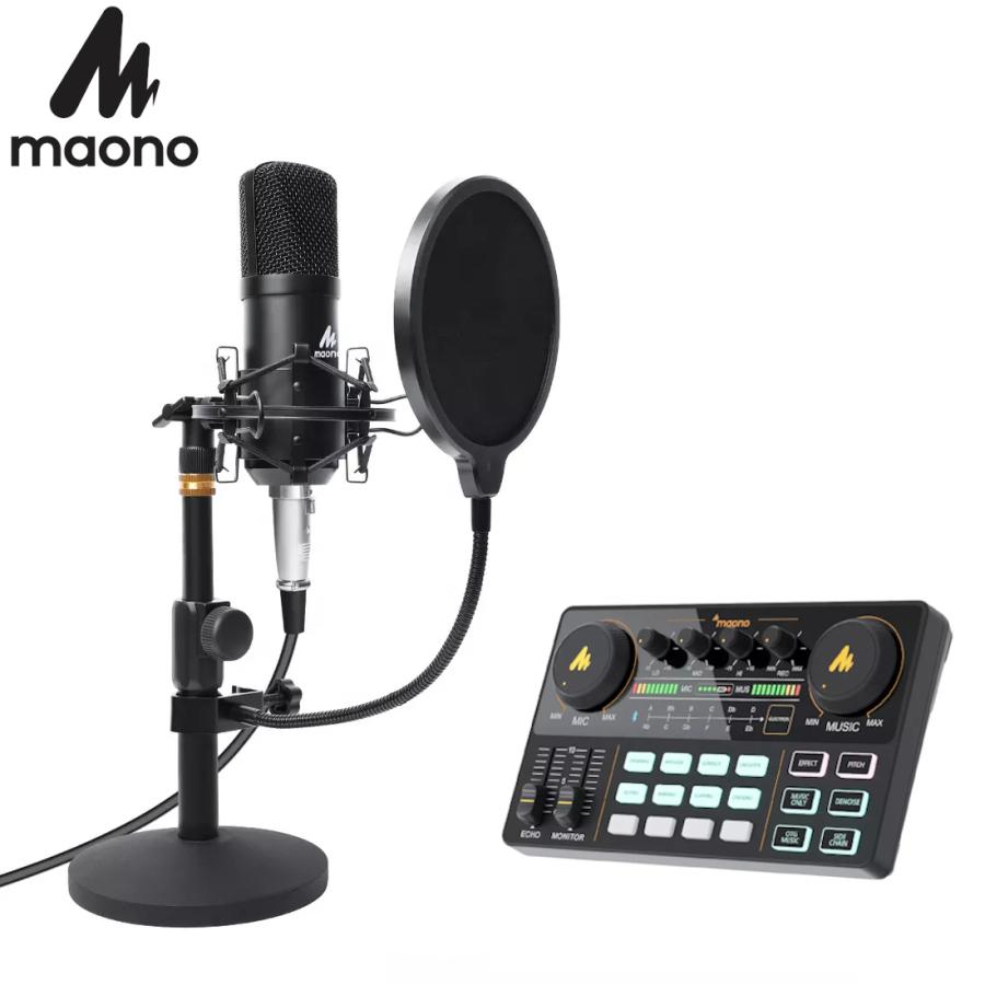 正規代理店品 Maono ポッドキャスター＋スタンド式コンデンサーマイク