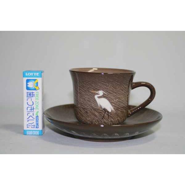 臥牛窯 現川焼「白鷺朝顔型珈琲碗皿」 （お取り寄せ商品です
