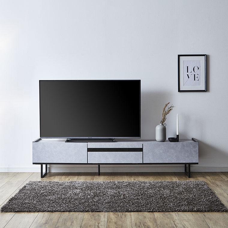 テレビ台 幅180 モダン シンプル セラミック アイアン ガラス テレビ