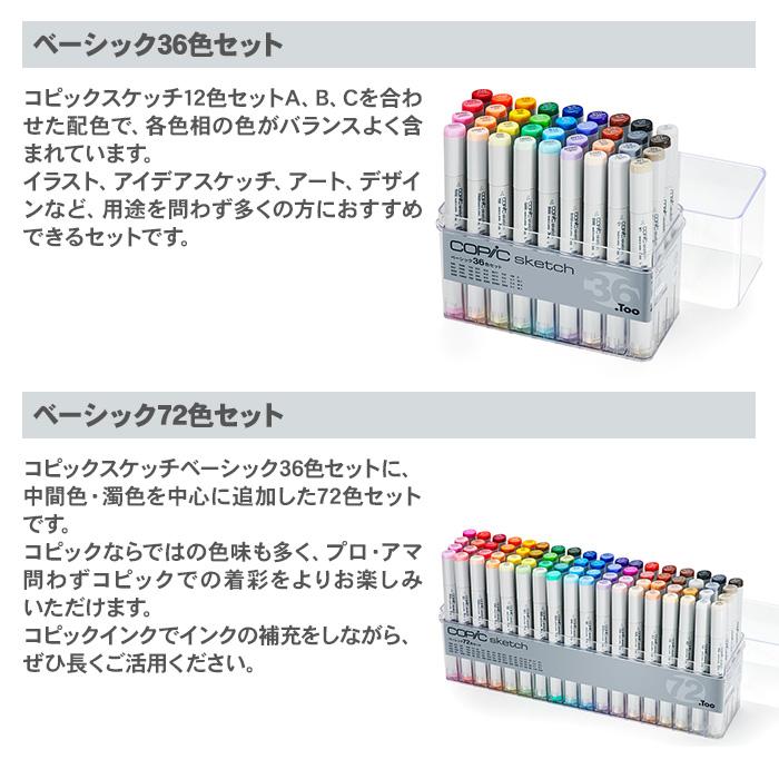 コピック（COPIC） コピックスケッチベーシック 72色セット 72色