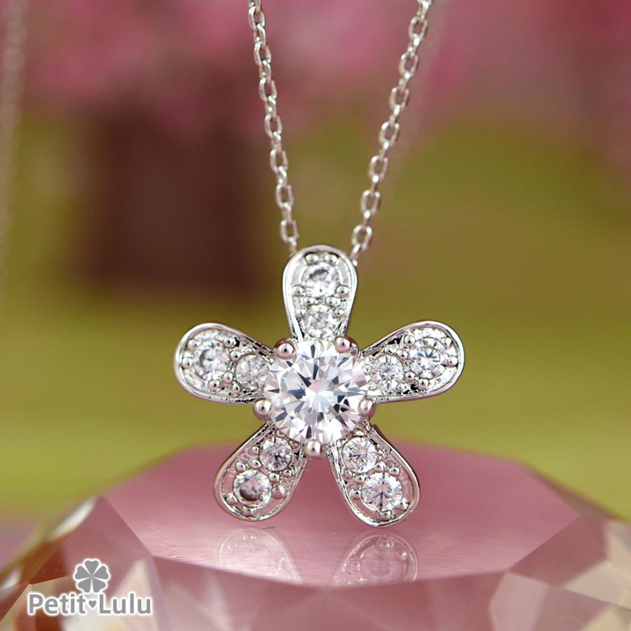 Petit Lulu（プチルル） ネックレス レディース フラワー 5枚花