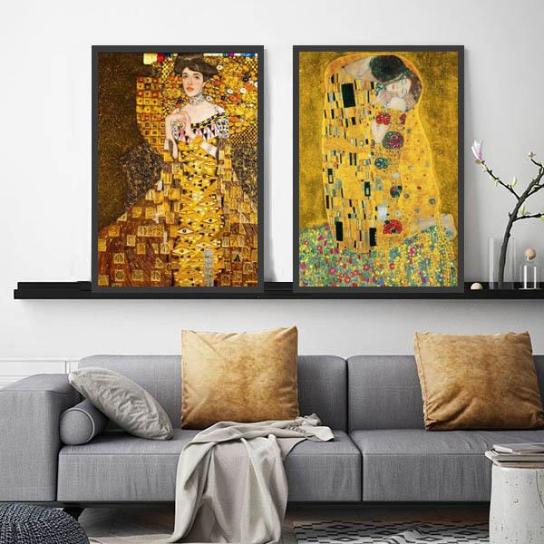 イタリア製 クリムト 接吻 アート 絵画 壁掛け インテリア 美術品