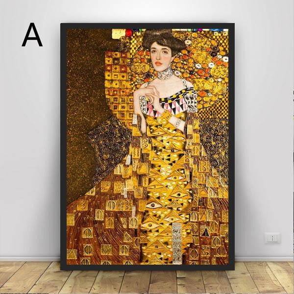 グスタフ クリムト 接吻 絵画 金色フレーム 縦70.横62センチ グスタフ