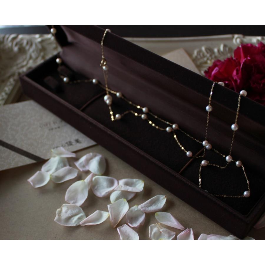 ベビーパール アコヤ真珠 4-5mm ステーション ロングネックレス90cm