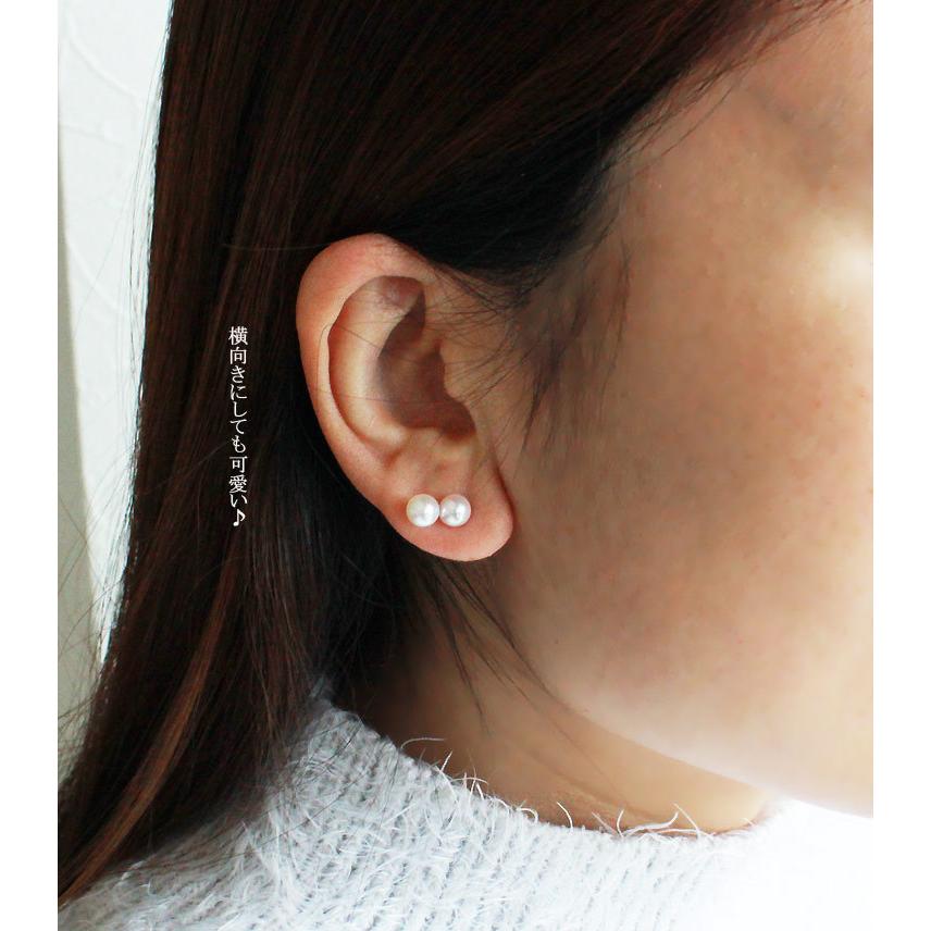 akoya アコヤ真珠ピアス Wピアス 2粒 5.5-6mm海水真珠 K18 ベビー