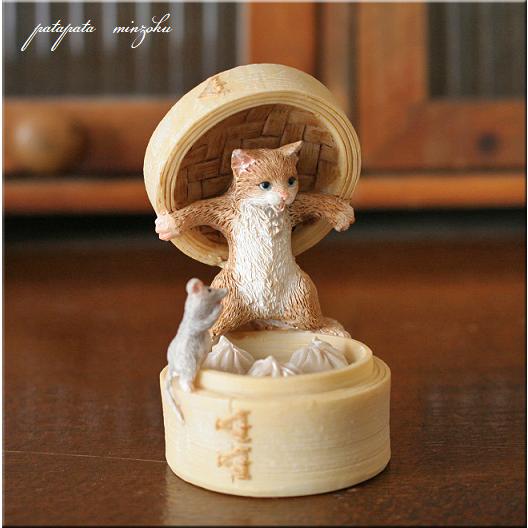 セイロ 猫 置物 オブジェ ネコ ねこ ねずみ キャット : パタパタ民族