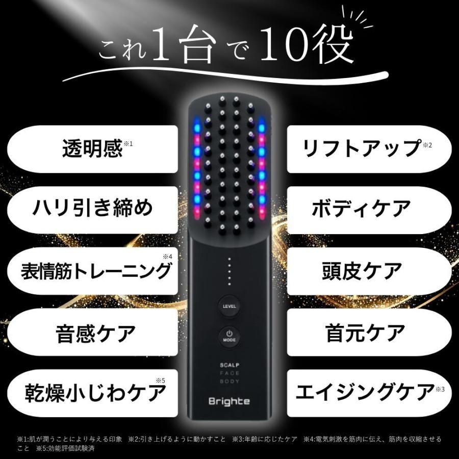 Brighte（ブライト） エレキブラシ プラス ブラシ型 美顔器 頭皮ケア
