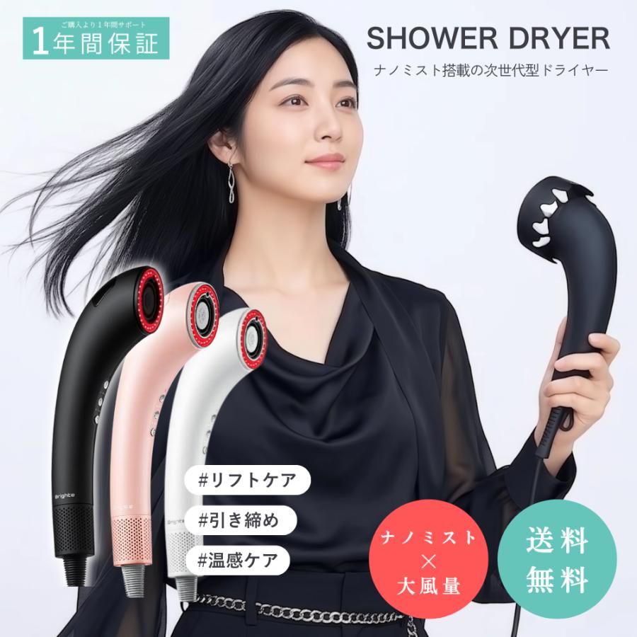 Brighte（ブライト） シャワー ドライヤー ナノミスト 美髪 速乾 大