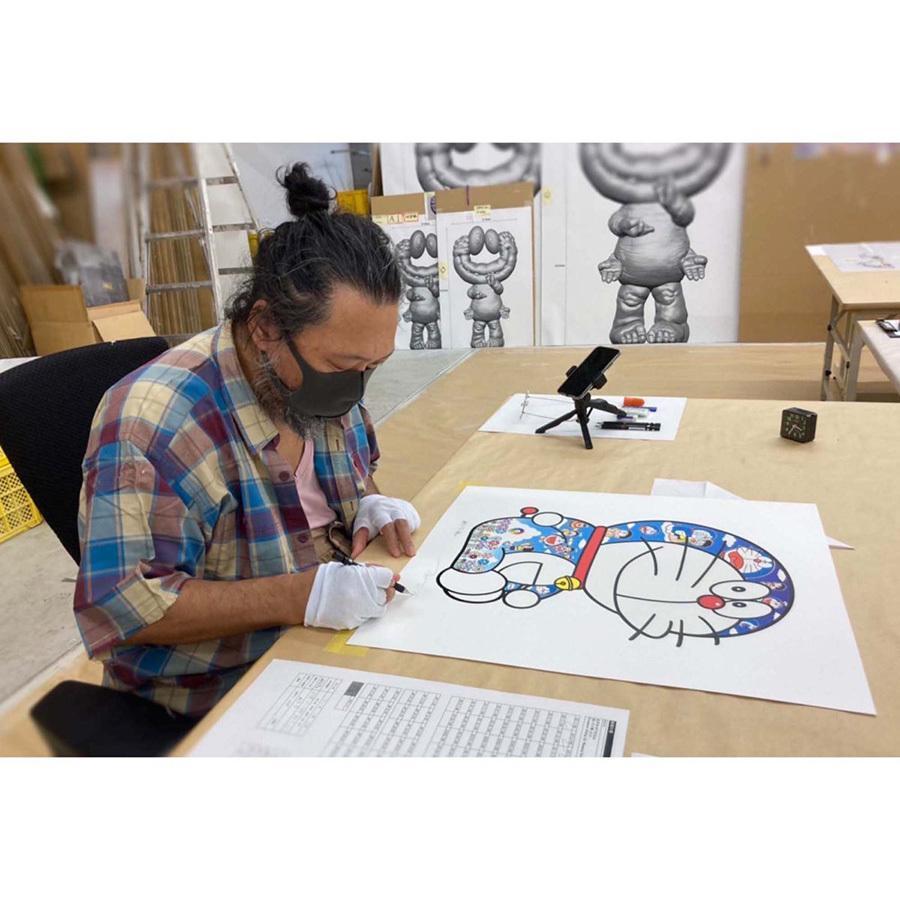 おすわりドラえもん泣いたり笑ったり×村上隆版画ED100