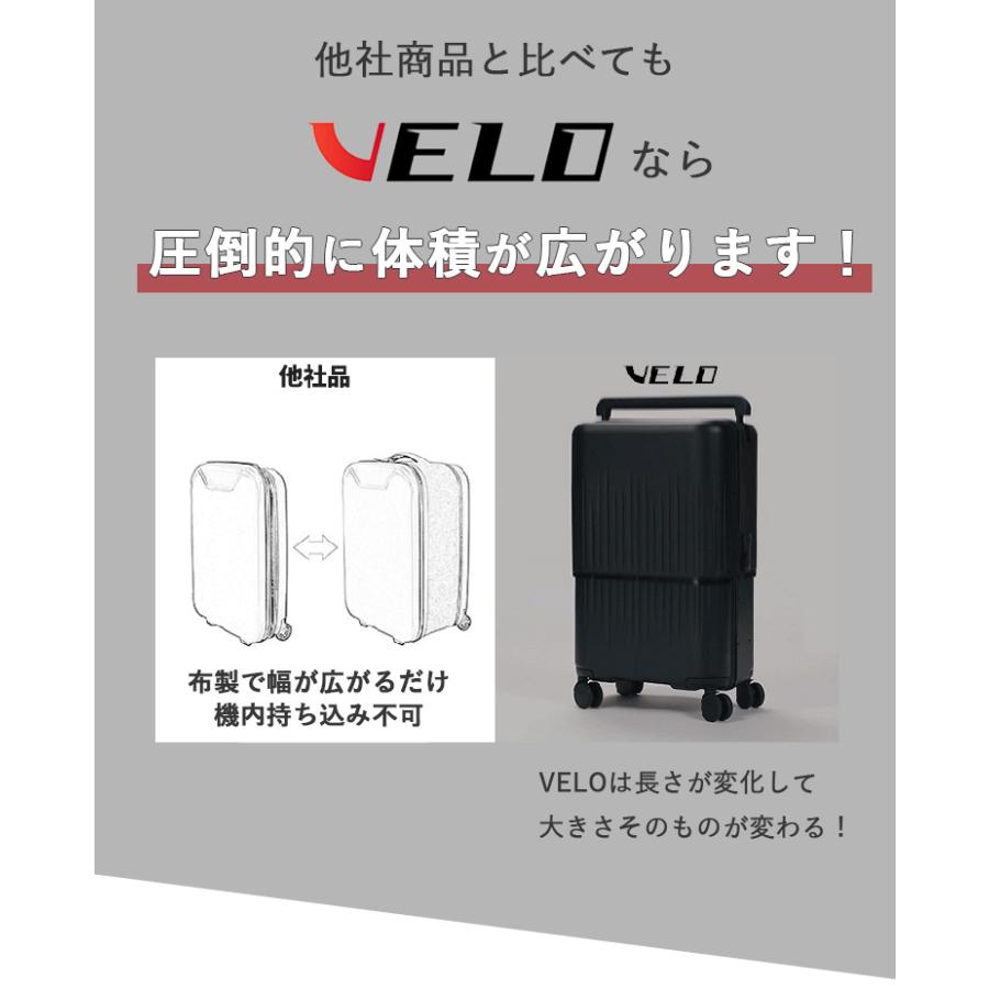 VELO 拡張式ハードスーツケース スーツケース 3段階調整 可変 3サイズ