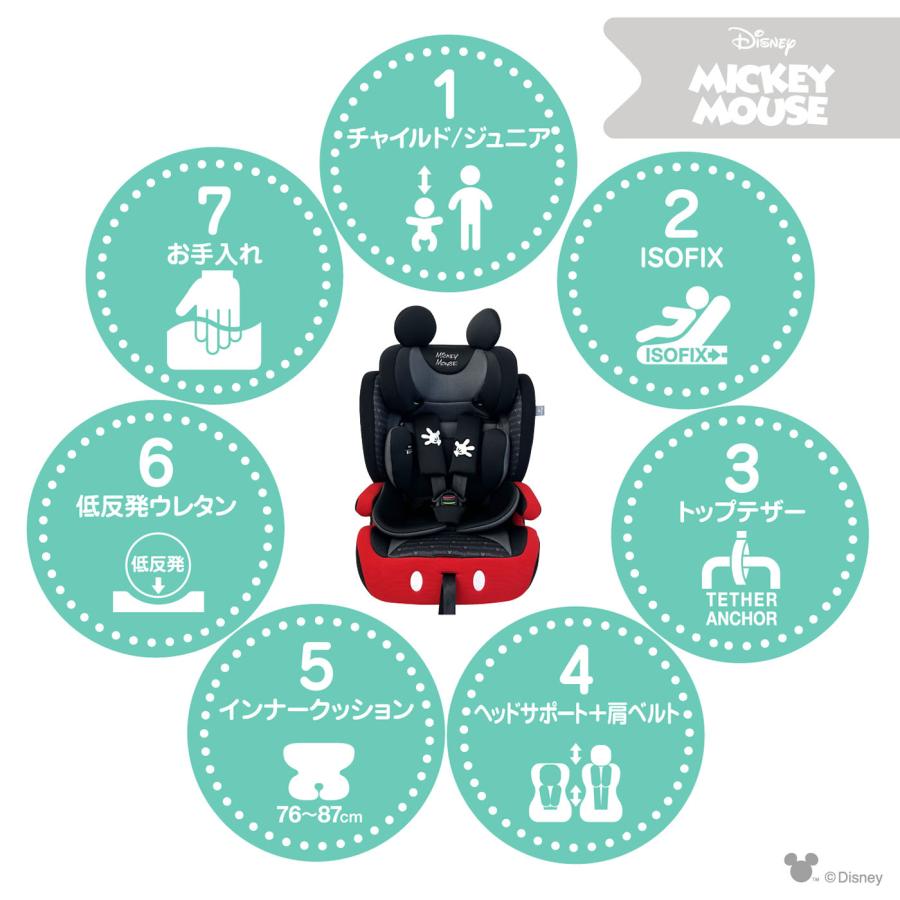 ディズニー ハーネスジュニア FIXネクスト /ミッキー(スマイル) ISOFIX