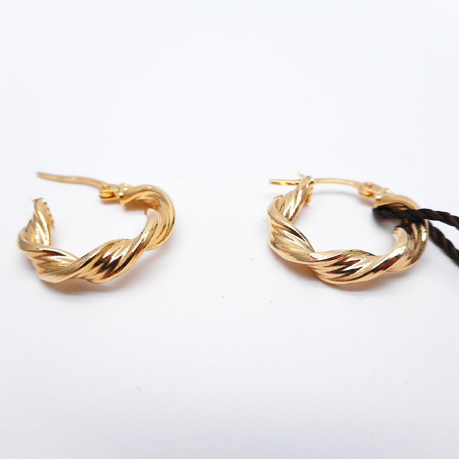 K18イエローゴールドピアス イタリアンジュエリー・ウノアエレ フープ