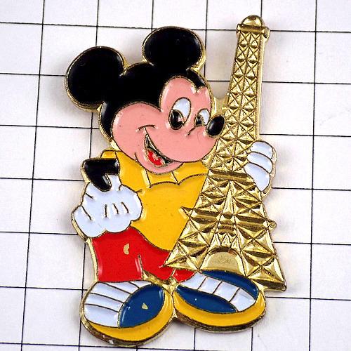 ピンバッジ・ミッキーマウスとエッフェル塔ディズニー◇フランス限定